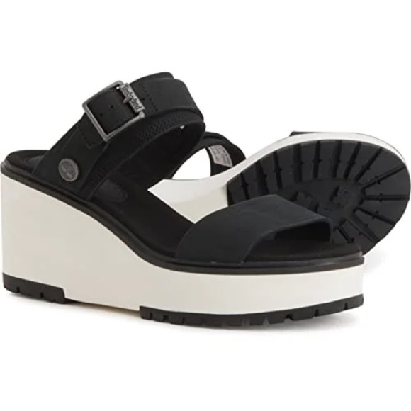 Timberland Koralyn Sporty Wedge Sandals in Nubuck Black Womens Sizes 7.5 8.5 9 - Picture 3 of 11